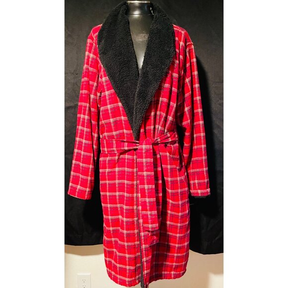 UGG Kalib Plaid Robe Flannel Plush Fleece Size M/L - Picture 1 of 5